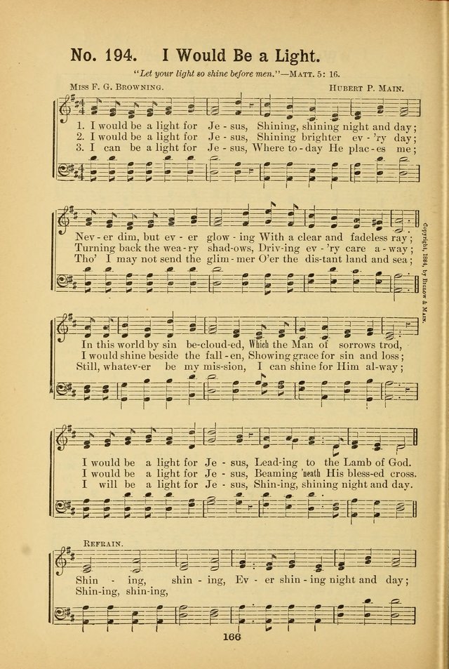 Select Gems: a choice collection of popular hymns and music for use in prayer meetings, the home and Sunday schools page 166