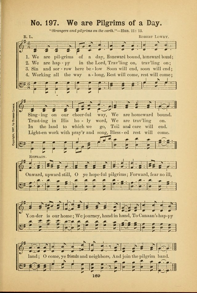 Select Gems: a choice collection of popular hymns and music for use in prayer meetings, the home and Sunday schools page 169