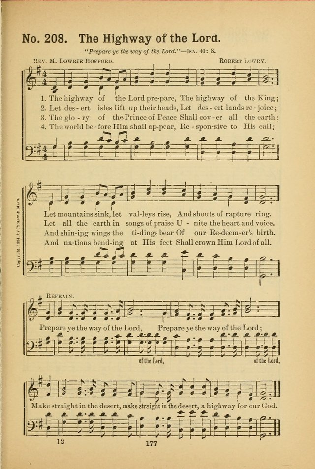 Select Gems: a choice collection of popular hymns and music for use in prayer meetings, the home and Sunday schools page 177