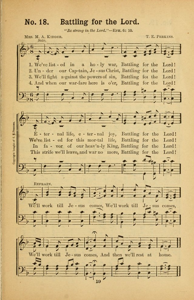 Select Gems: a choice collection of popular hymns and music for use in prayer meetings, the home and Sunday schools page 19