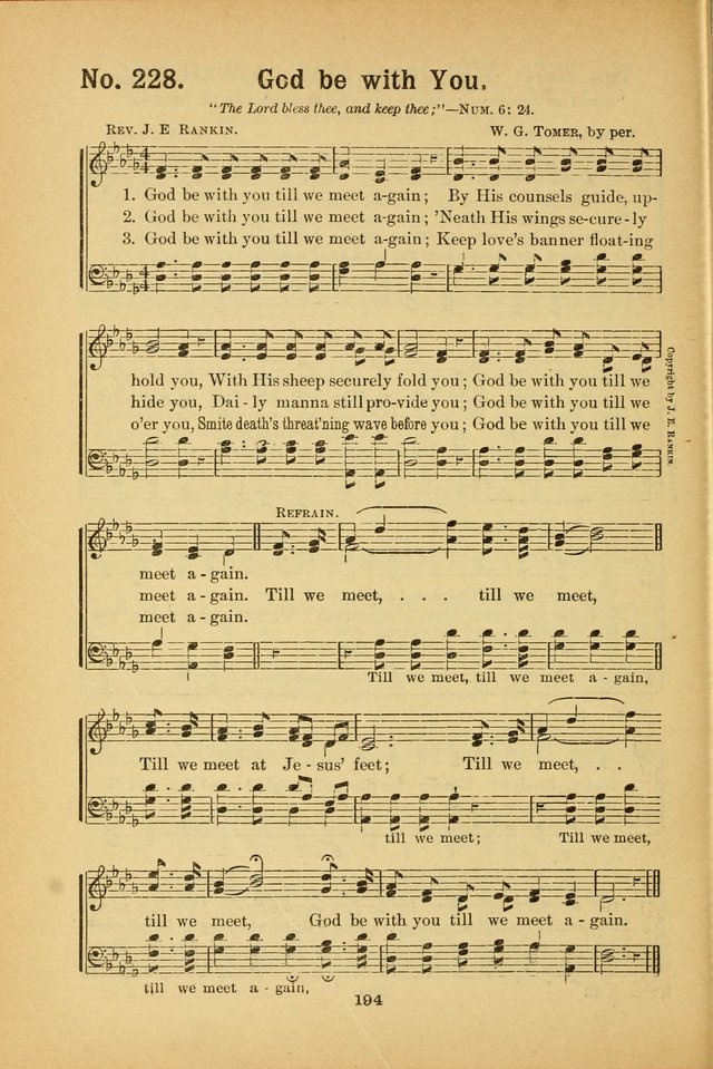 Select Gems: a choice collection of popular hymns and music for use in prayer meetings, the home and Sunday schools page 194