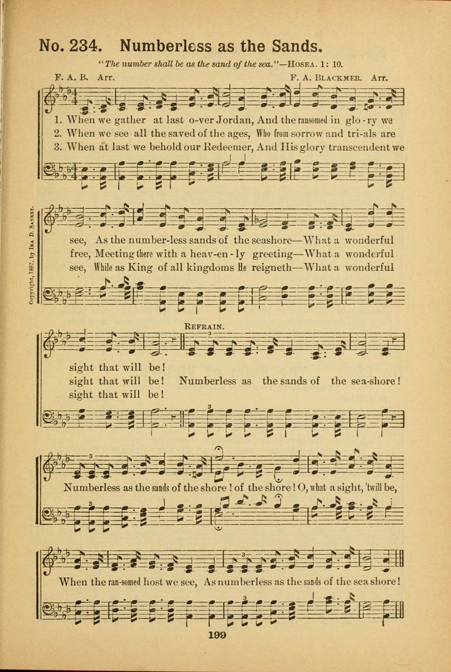 Select Gems: a choice collection of popular hymns and music for use in prayer meetings, the home and Sunday schools page 199