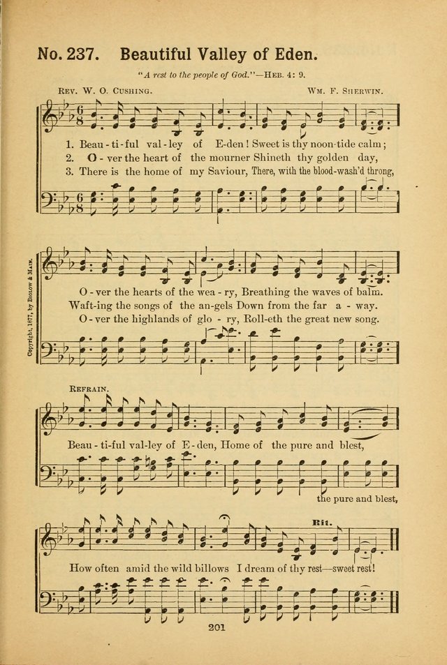 Select Gems: a choice collection of popular hymns and music for use in prayer meetings, the home and Sunday schools page 201
