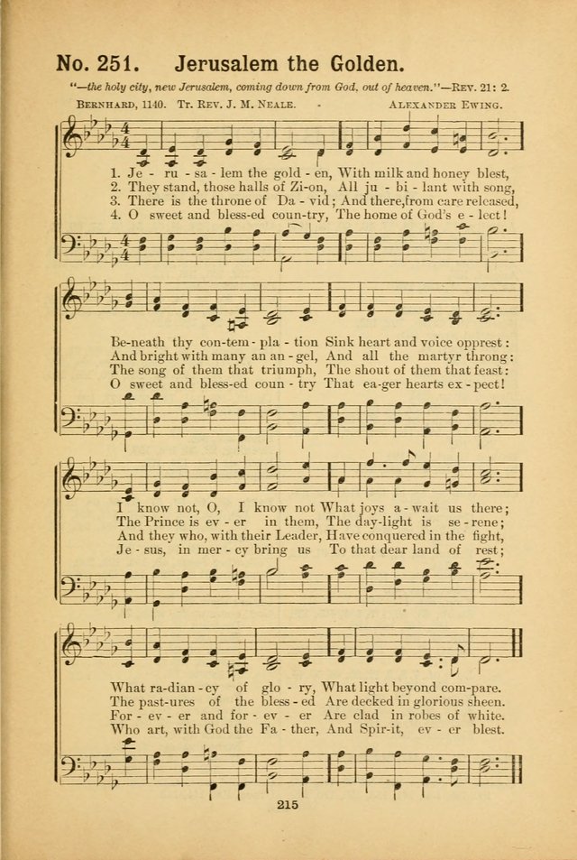 Select Gems: a choice collection of popular hymns and music for use in prayer meetings, the home and Sunday schools page 215