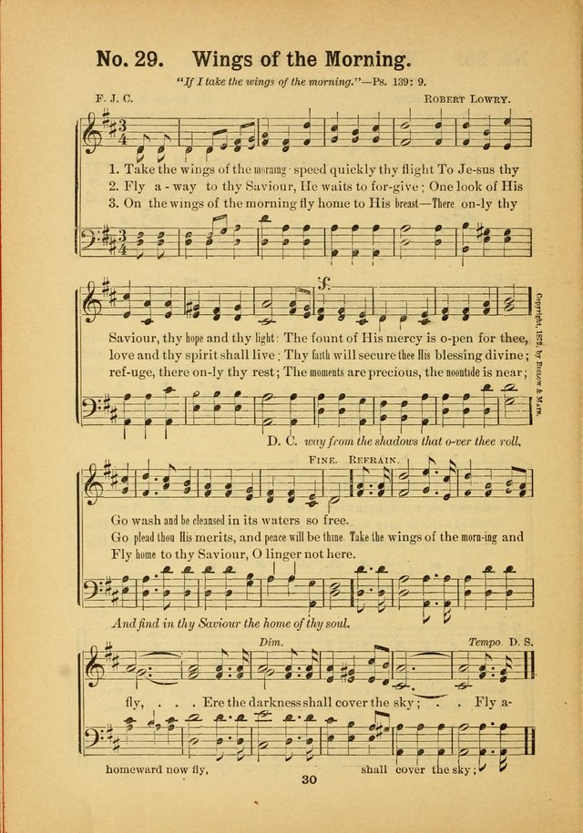 Select Gems: a choice collection of popular hymns and music for use in prayer meetings, the home and Sunday schools page 30