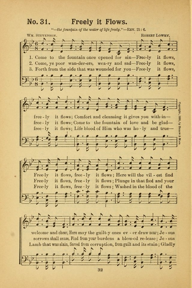 Select Gems: a choice collection of popular hymns and music for use in prayer meetings, the home and Sunday schools page 32