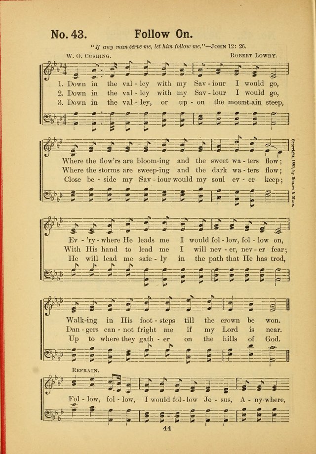 Select Gems: a choice collection of popular hymns and music for use in prayer meetings, the home and Sunday schools page 44