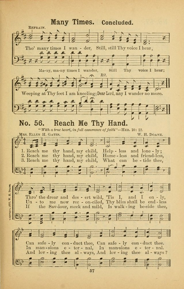 Select Gems: a choice collection of popular hymns and music for use in prayer meetings, the home and Sunday schools page 57