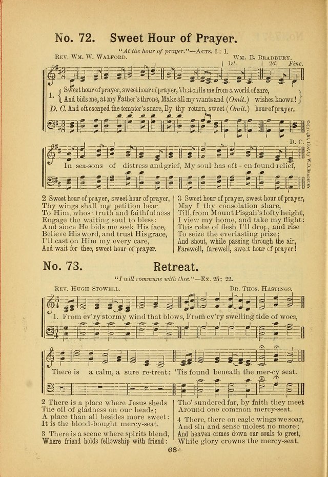 Select Gems: a choice collection of popular hymns and music for use in prayer meetings, the home and Sunday schools page 68
