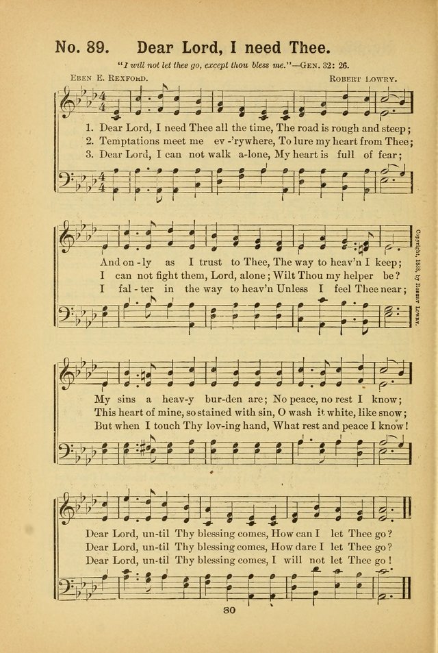 Select Gems: a choice collection of popular hymns and music for use in prayer meetings, the home and Sunday schools page 80