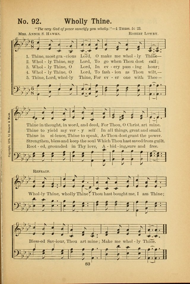 Select Gems: a choice collection of popular hymns and music for use in prayer meetings, the home and Sunday schools page 83