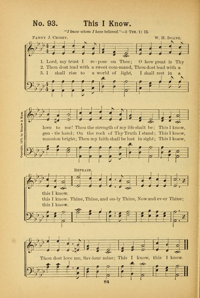 Select Gems: a choice collection of popular hymns and music for use in prayer meetings, the home and Sunday schools page 84
