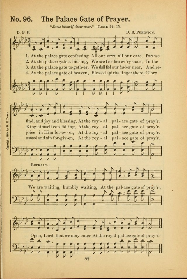 Select Gems: a choice collection of popular hymns and music for use in prayer meetings, the home and Sunday schools page 87