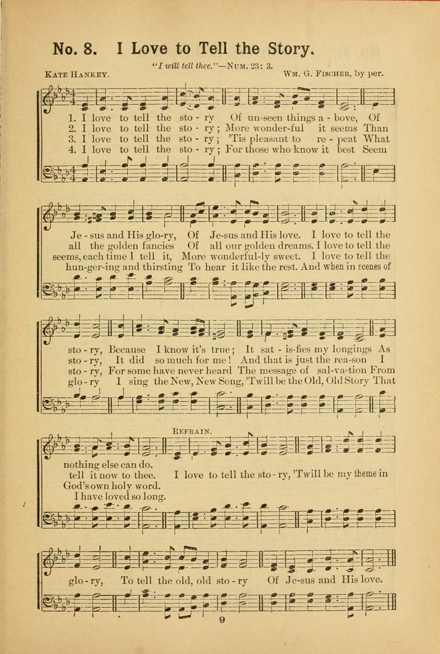 Select Gems: a choice collection of popular hymns and music for use in prayer meetings, the home and Sunday schools page 9