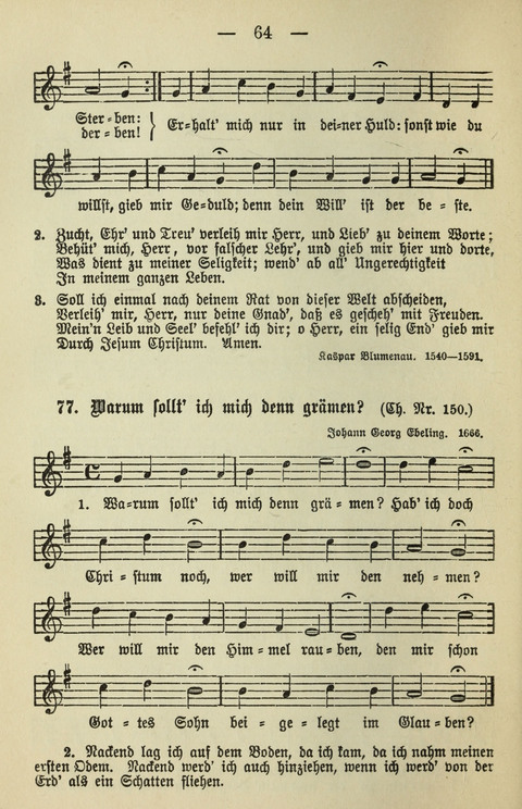 Schulgesangbuch für höhere Lehranstalten (Ausgabe für Rheinland und Westfalen) page 64