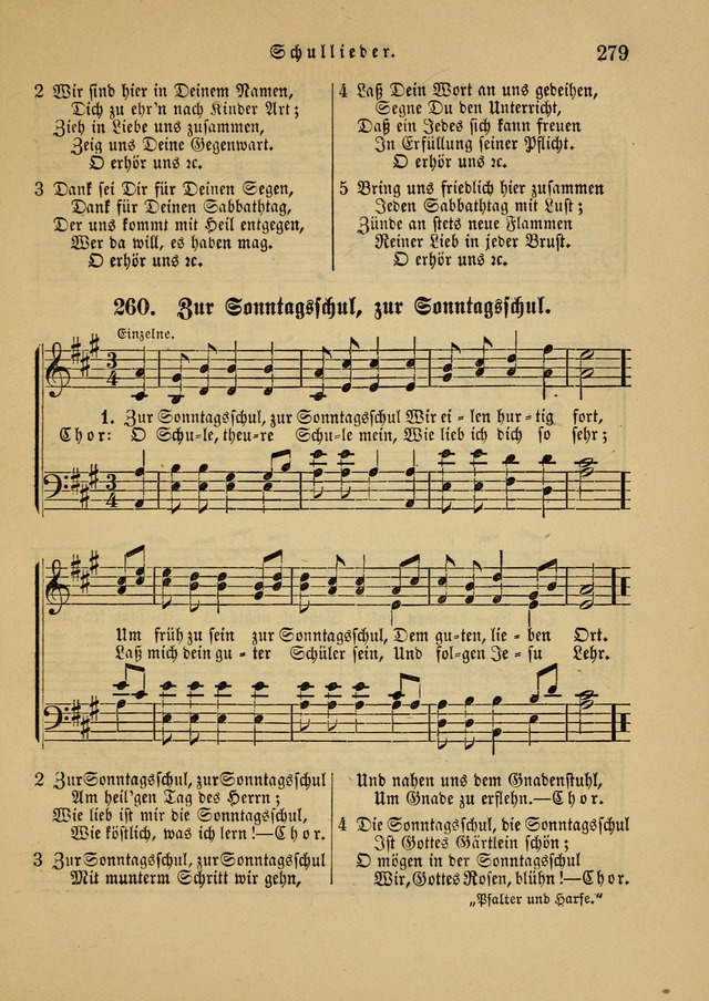 Sonntagsschul-Gesangbuch der Reformirten Kirche in den Vereinigten Staaten page 279