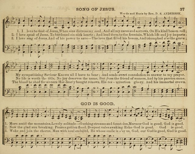 Song Garland; or, Singing for Jesus: a new collection of Music and Hymns prepared expressly for Sabbath Schools page 37