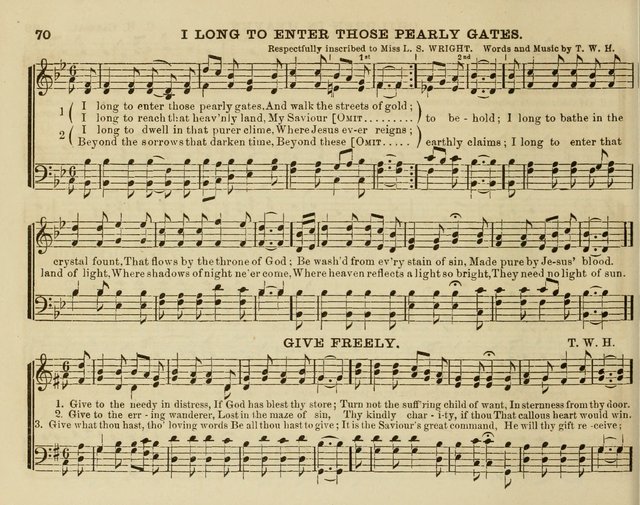 Song Garland; or, Singing for Jesus: a new collection of Music and Hymns prepared expressly for Sabbath Schools page 70