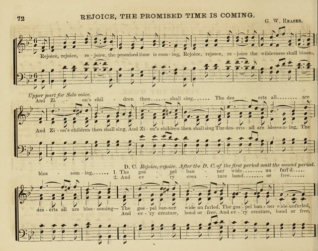 Song Garland; or, Singing for Jesus: a new collection of Music and Hymns prepared expressly for Sabbath Schools page 72