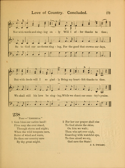 The School Hymnary: a collection of hymns and tunes and patriotic songs for use in public and private schools page 173