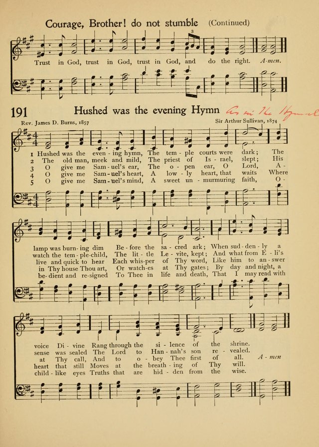 The School Hymnal page 190