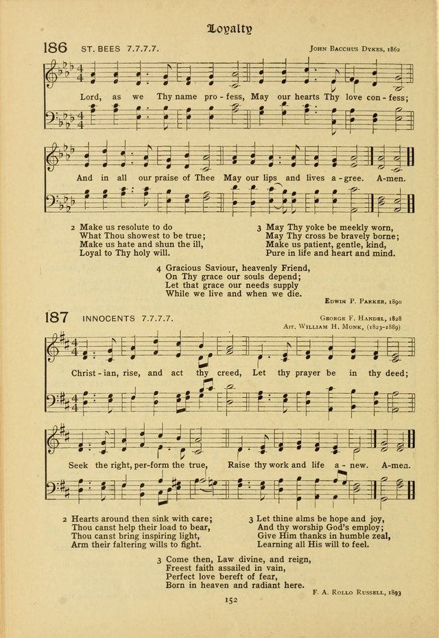 The School Hymnal: a book of worship for young people page 152