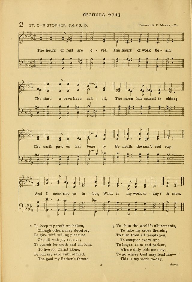 The School Hymnal: a book of worship for young people page 2