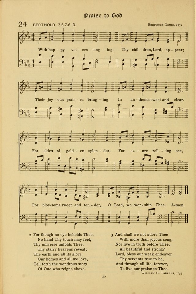 The School Hymnal: a book of worship for young people page 20