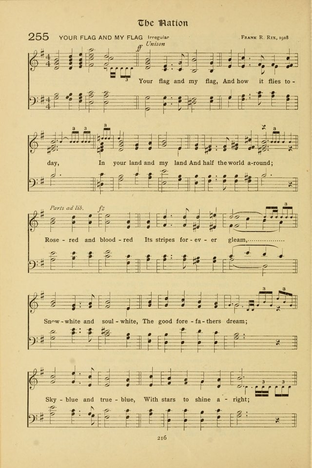 The School Hymnal: a book of worship for young people page 216