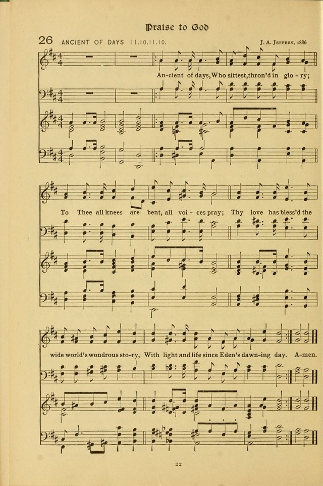 The School Hymnal: a book of worship for young people page 22
