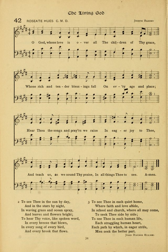The School Hymnal: a book of worship for young people page 34