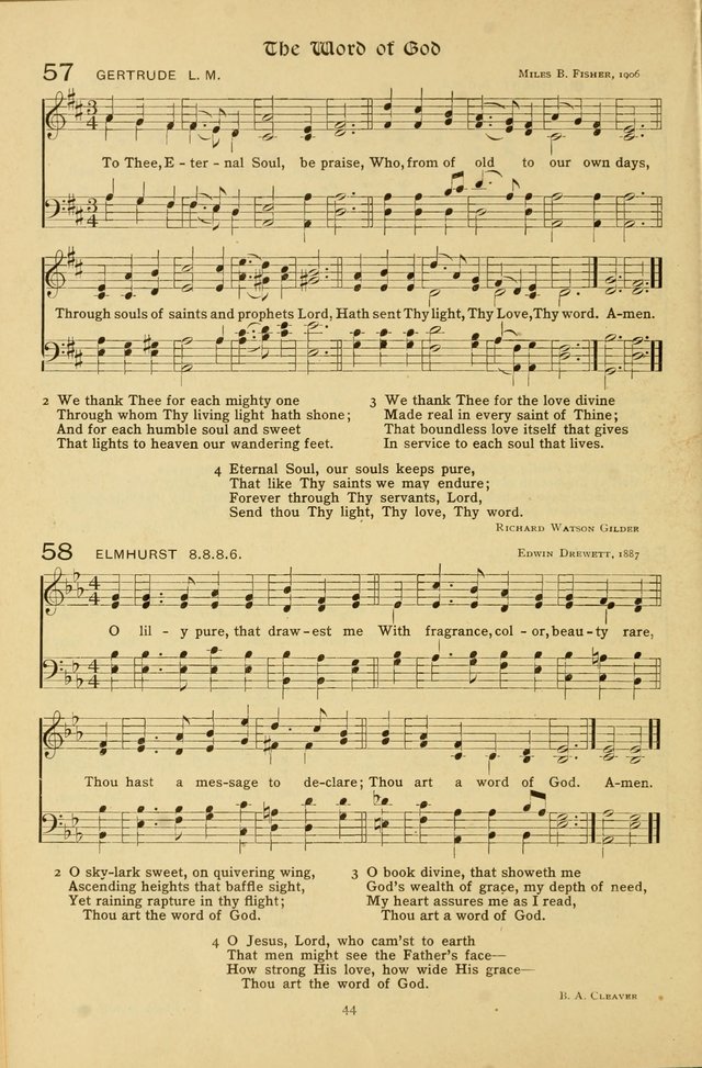 The School Hymnal: a book of worship for young people page 44