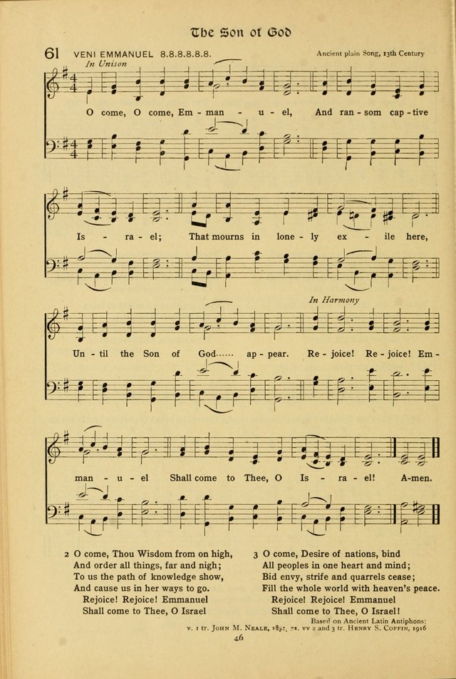 The School Hymnal: a book of worship for young people page 46