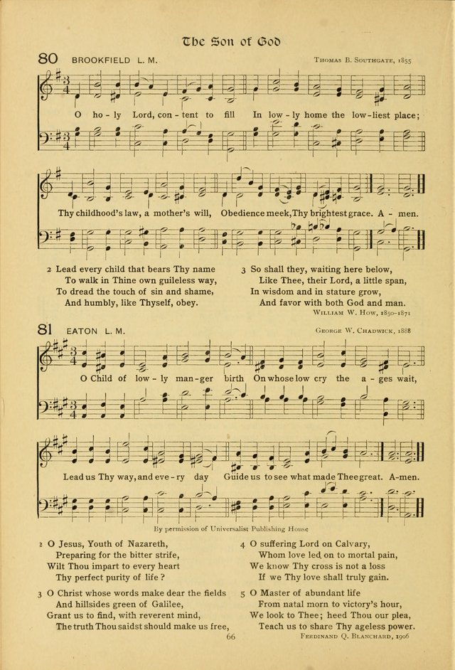 The School Hymnal: a book of worship for young people page 66