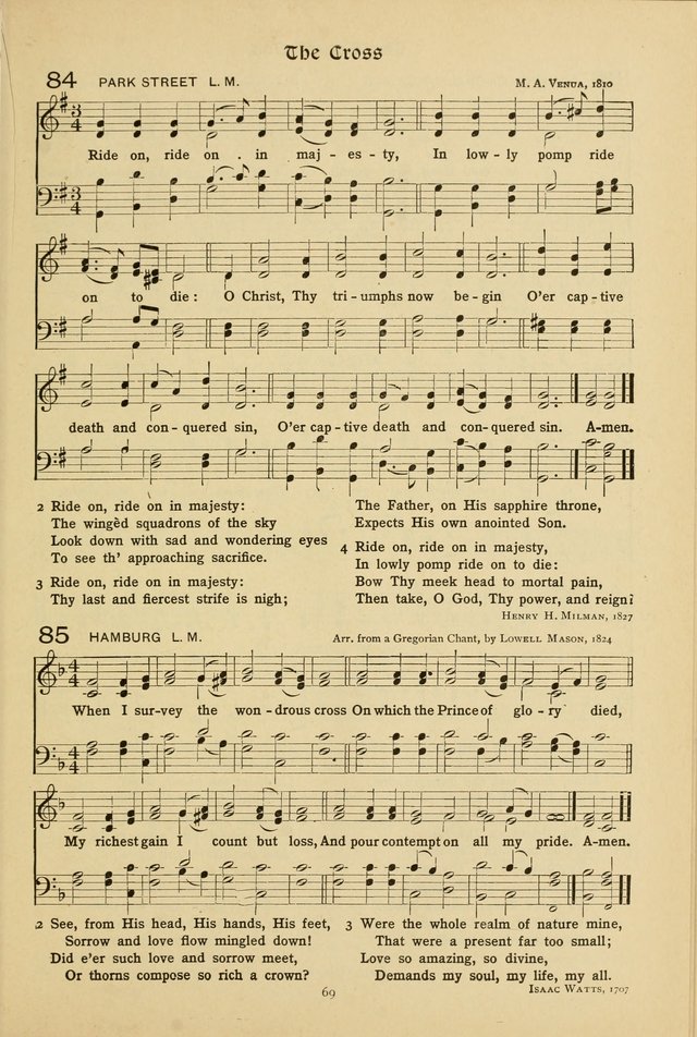 The School Hymnal: a book of worship for young people page 69