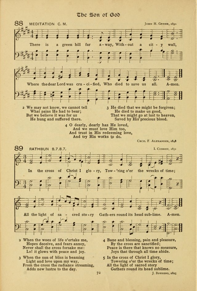 The School Hymnal: a book of worship for young people page 72