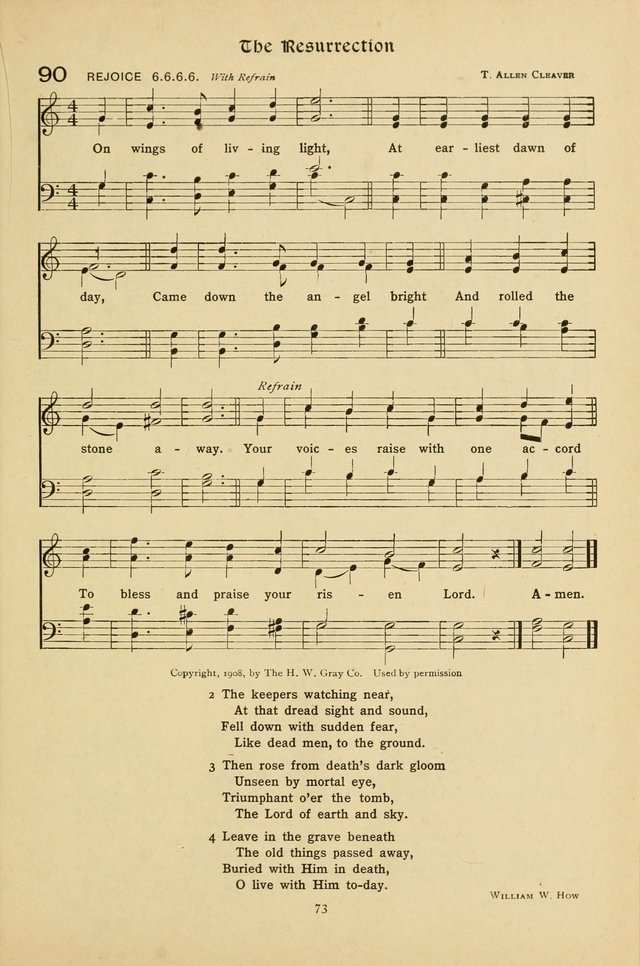 The School Hymnal: a book of worship for young people page 73
