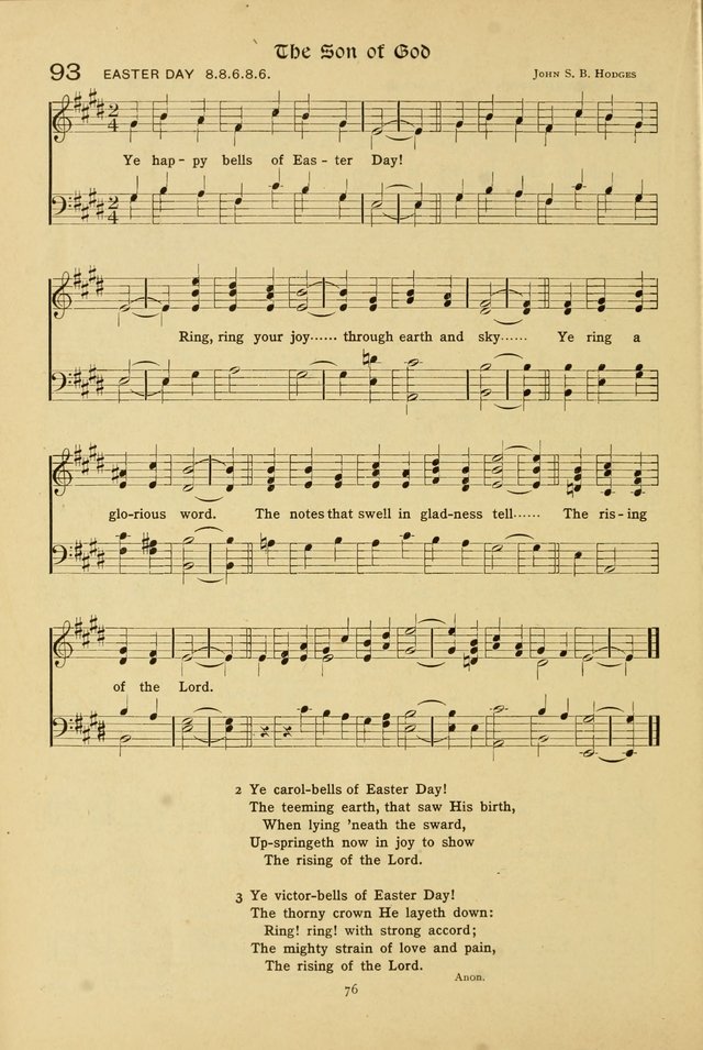 The School Hymnal: a book of worship for young people page 76
