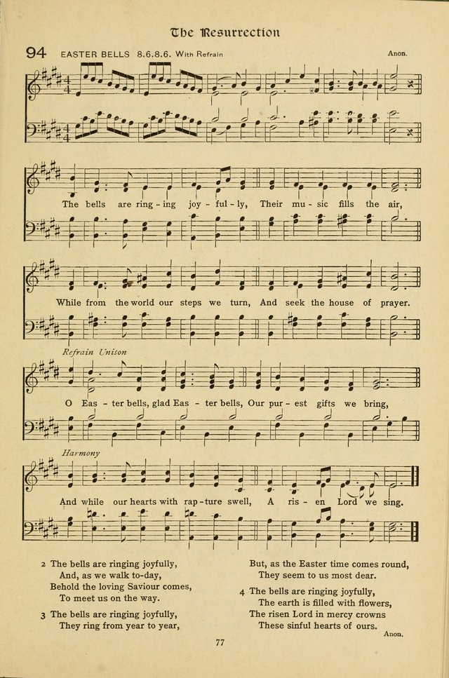 The School Hymnal: a book of worship for young people page 77