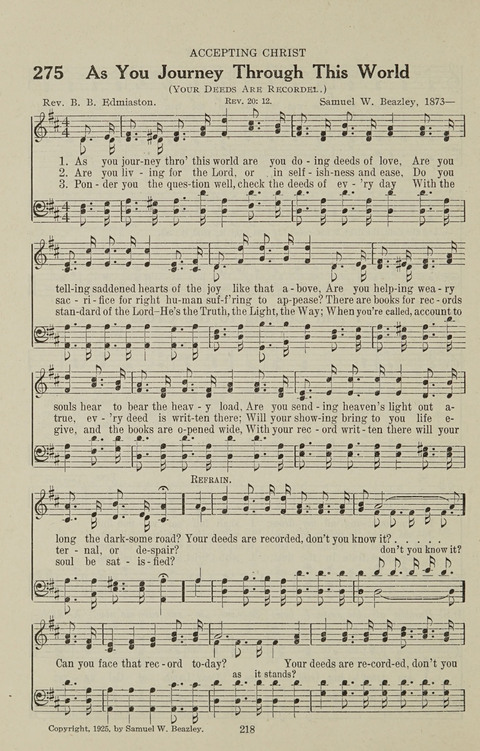 Service Hymnal: with responsive readings, appropriate for all Protestant religious activities page 210