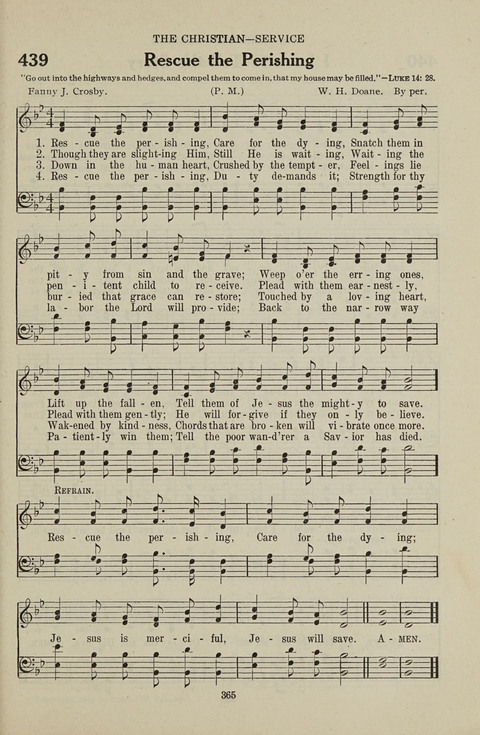Service Hymnal: with responsive readings, appropriate for all Protestant religious activities page 357