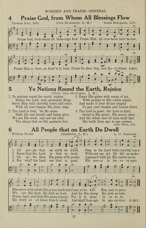 Service Hymnal: with responsive readings, appropriate for all Protestant religious activities page 4