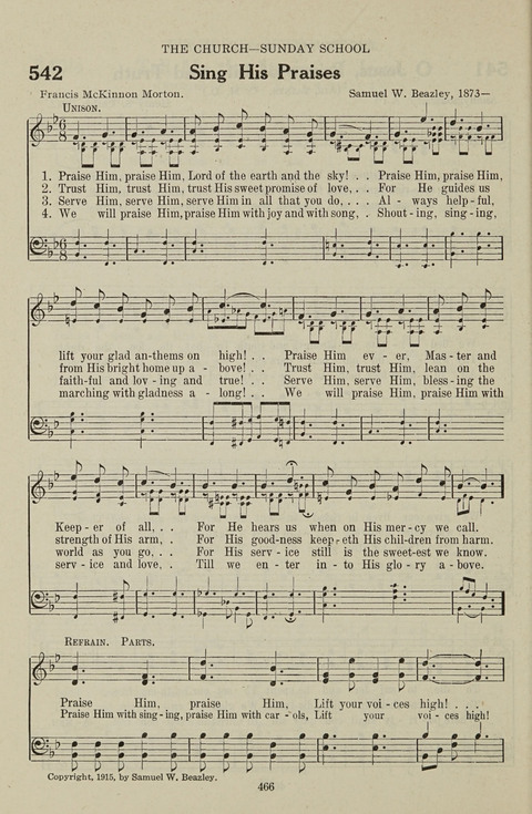 Service Hymnal: with responsive readings, appropriate for all Protestant religious activities page 458