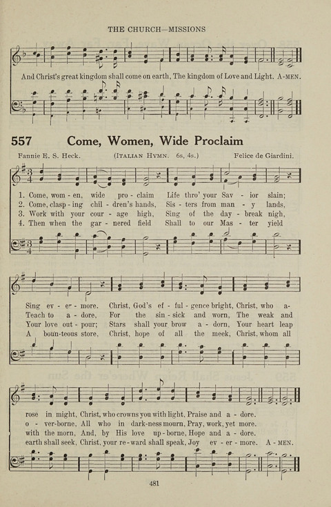 Service Hymnal: with responsive readings, appropriate for all Protestant religious activities page 473