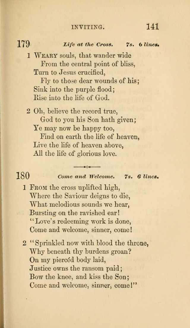 Social Hymn Book: Being the Hymns of the Social Hymn and Tune Book for the Lecture Room, Prayer Meeting, Family, and Congregation (2nd ed.) page 141