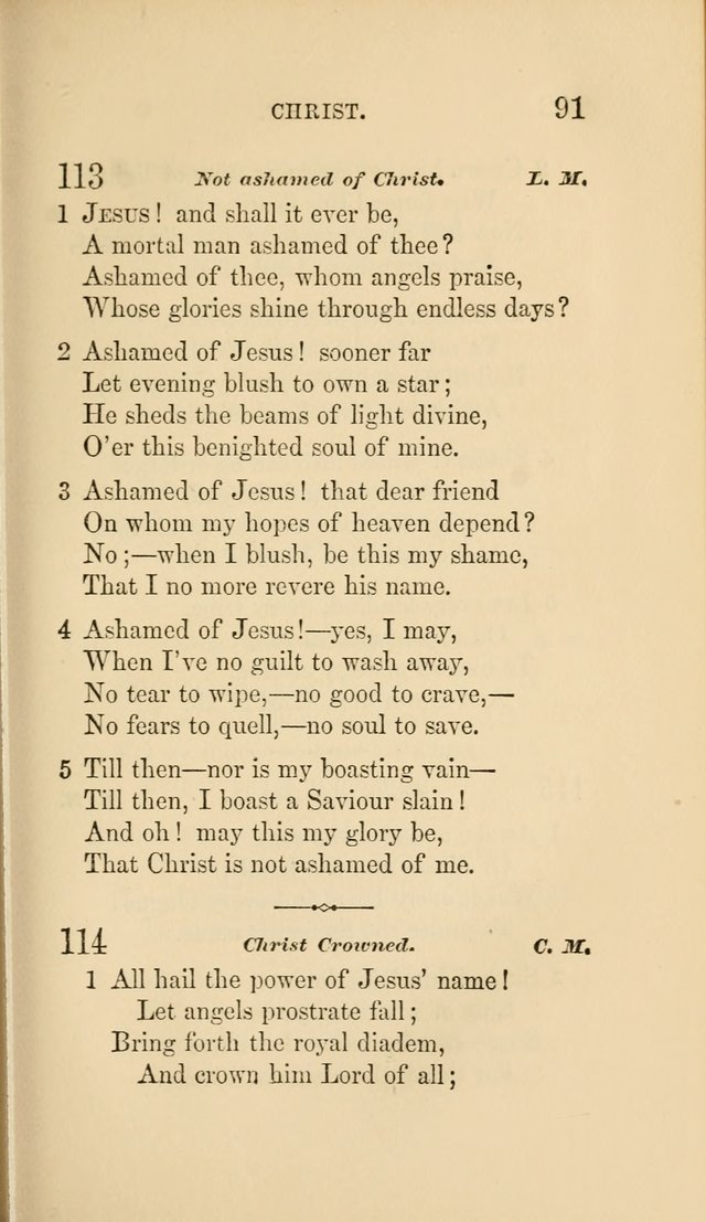 Social Hymn Book: Being the Hymns of the Social Hymn and Tune Book for the Lecture Room, Prayer Meeting, Family, and Congregation (2nd ed.) page 91