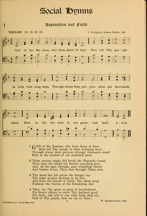 Social Hymns of Brotherhood and Aspiration page 1