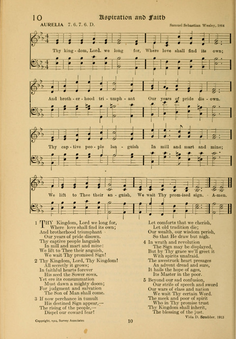 Social Hymns of Brotherhood and Aspiration page 10