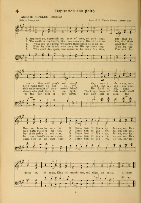 Social Hymns of Brotherhood and Aspiration page 4