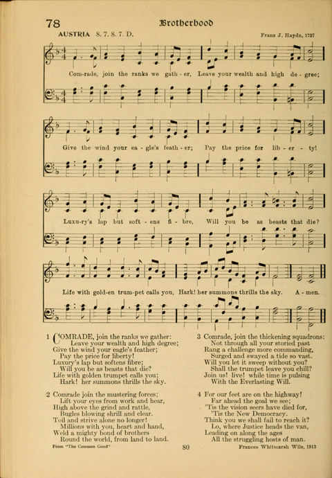 Social Hymns of Brotherhood and Aspiration page 80